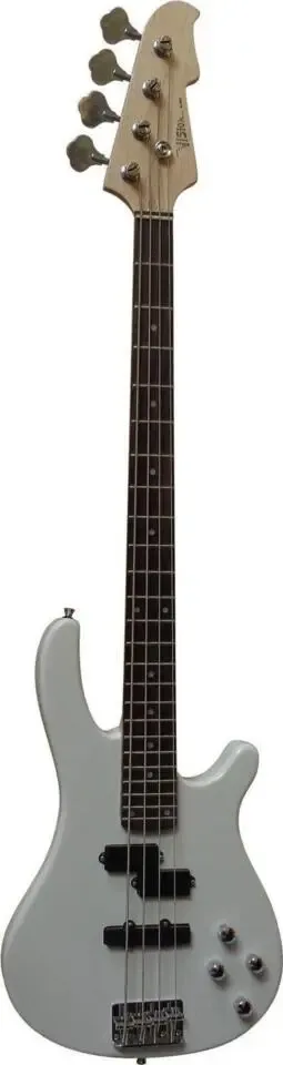VISION JB-8 SLVR basgitaar, zilverkleurig