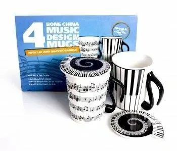 Set van 4 muziekmokken