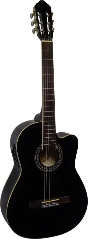 MSA CK111-EQ-N elektro-akoestische klassieke gitaar, zwart