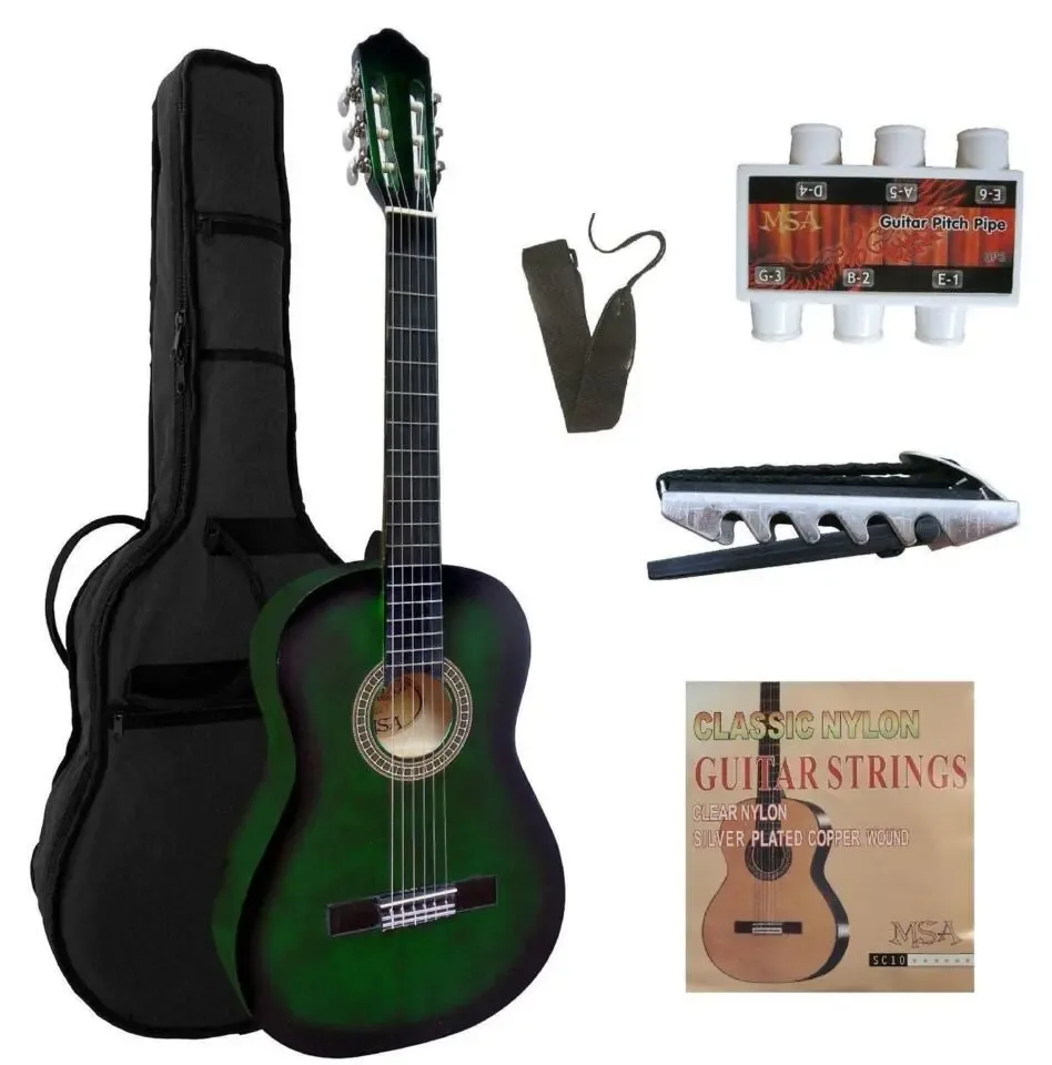 MSA C27 klassieke gitaar, greenburst, met starterset