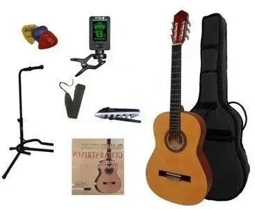MSA CK115-L-N LINKSE klassieke gitaar, naturel, met starterset XL