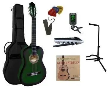 MSA C27 klassieke gitaar, greenburst, met starterset XL