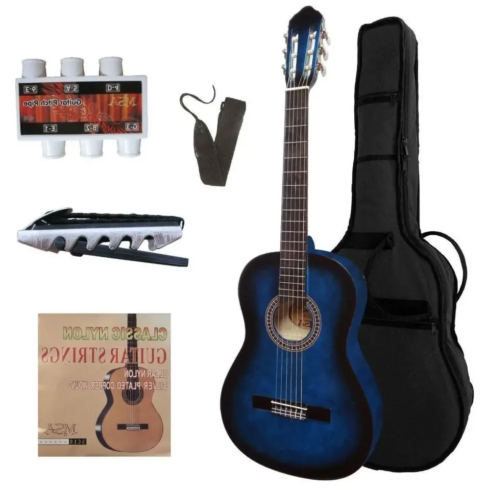 MSA CK120-L-BLS LINKSE klassieke gitaar, blueburst, met starterset