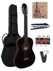 MSA C21 klassieke gitaar, zwart, met starterset