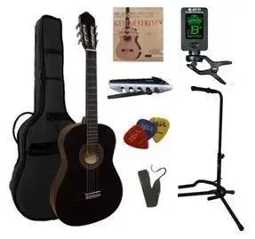 MSA C21 klassieke gitaar, zwart, met starterset XL