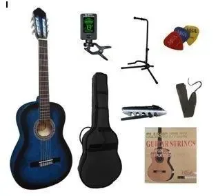MSA C23 klassieke gitaar, blueburst, met starterset XL