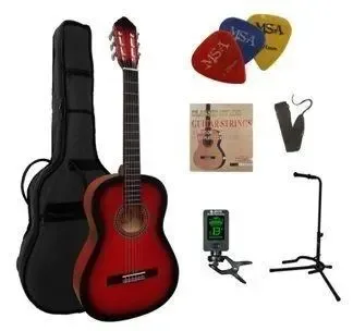 MSA C24 klassieke gitaar, redburst, met starterset XL