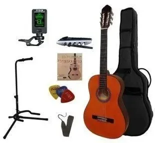 MSA CK116-L-AN LINKSE klassieke gitaar, amber naturel, met starterset XL