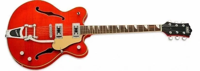 Eastwood Classic 6 DLX Semi Hollow Body guitar, Walnut