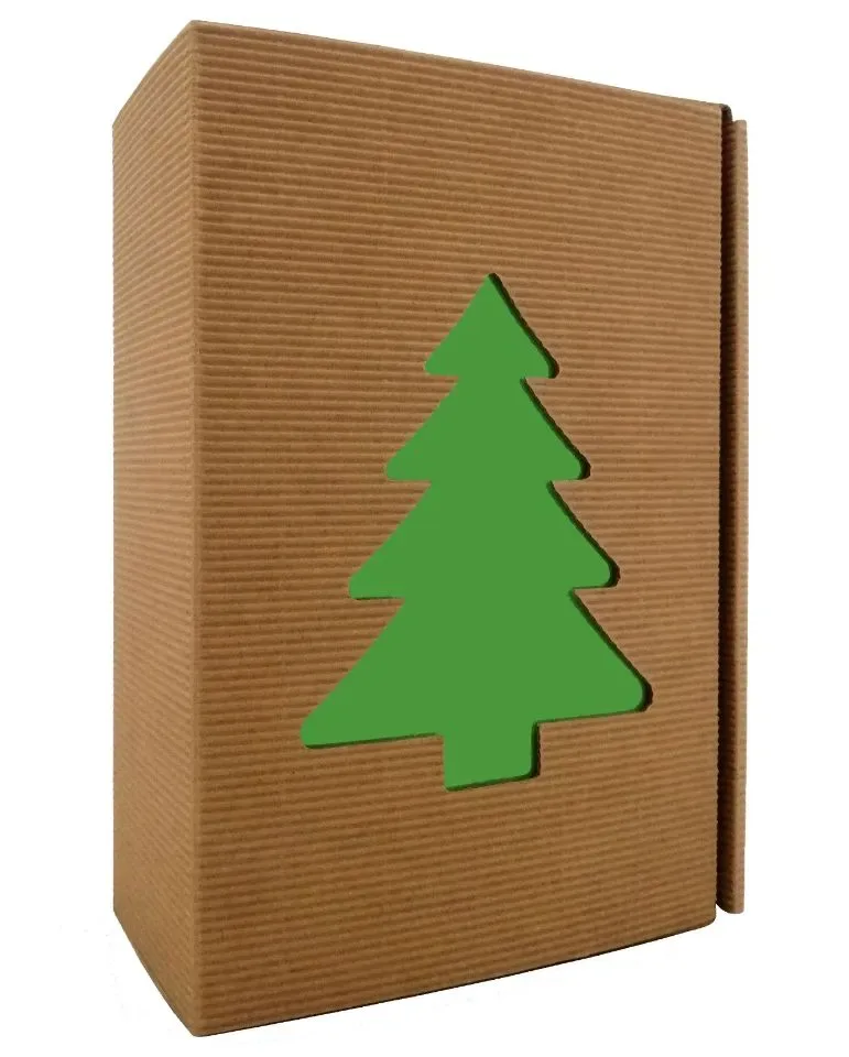Kerstpakket LOOZA: 'Merry X-mas + Peperkoekmannetjes' in Doosje met Kerstboom Venster