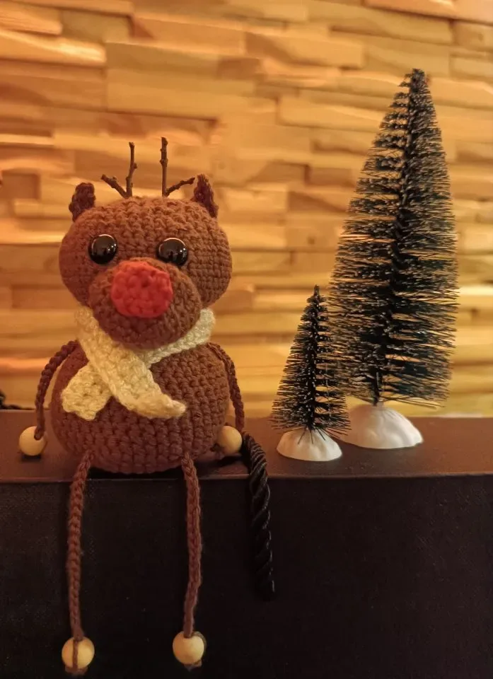 Gehaakt Rendier als Kerstdecoratie of Geldcadeau