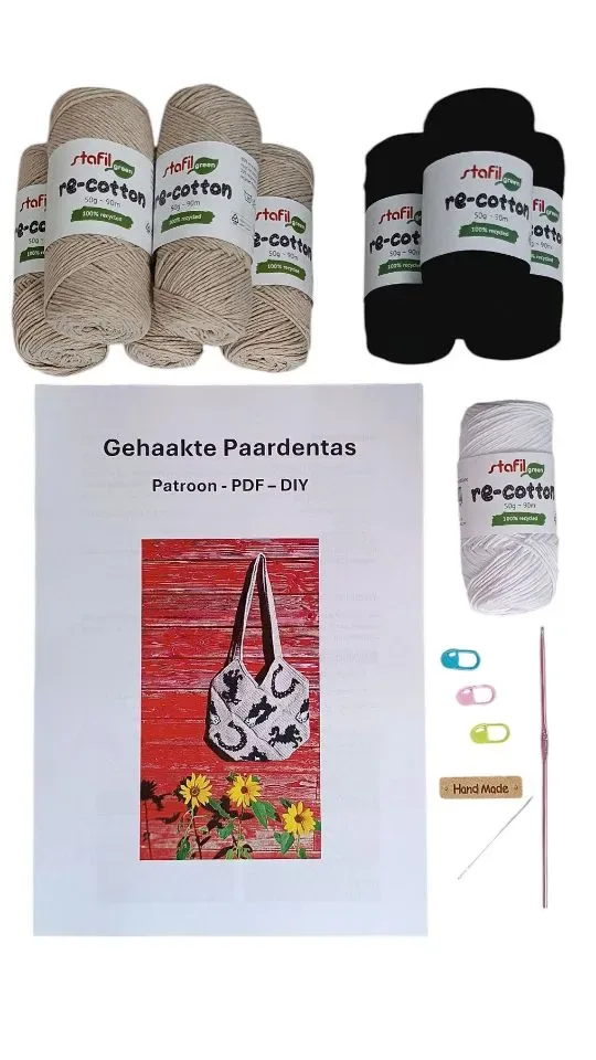 Haakpakket – Totebag met Paardenpatroon
