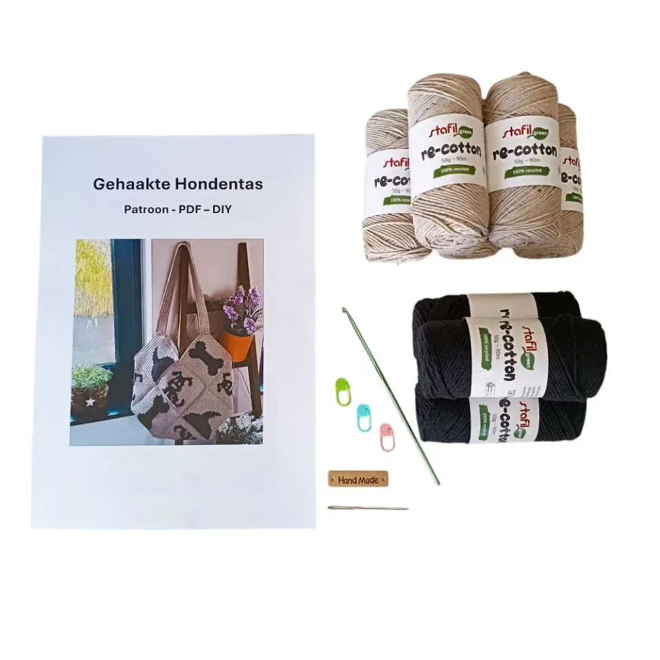 Haakpakket – Totebag met Hondenpatroon