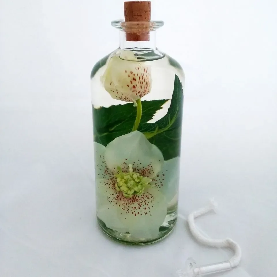 Olielamp Botella met Bloem (500 ml)