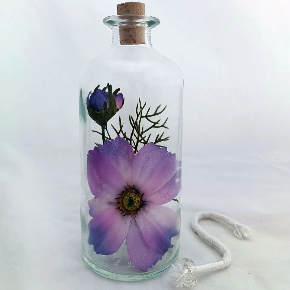 Olielamp Botella met Bloem (500 ml)