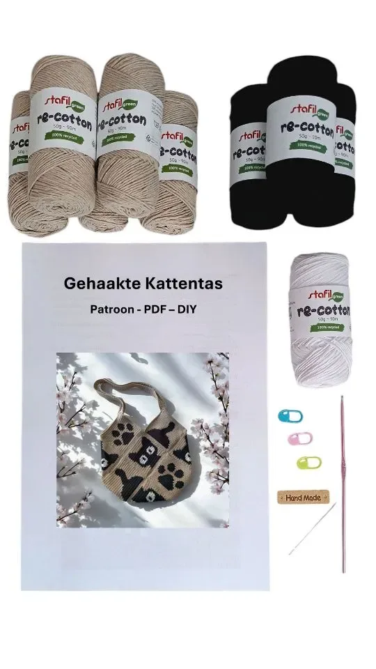 Haakpakket – Totebag met Kattenpatroon