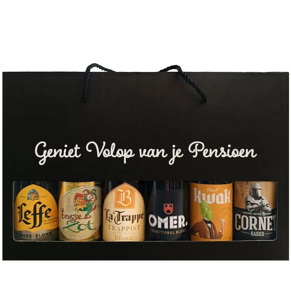 Bierpakket Blond Bier:  Geniet Volop van je Pensioen - Geschenkdoos