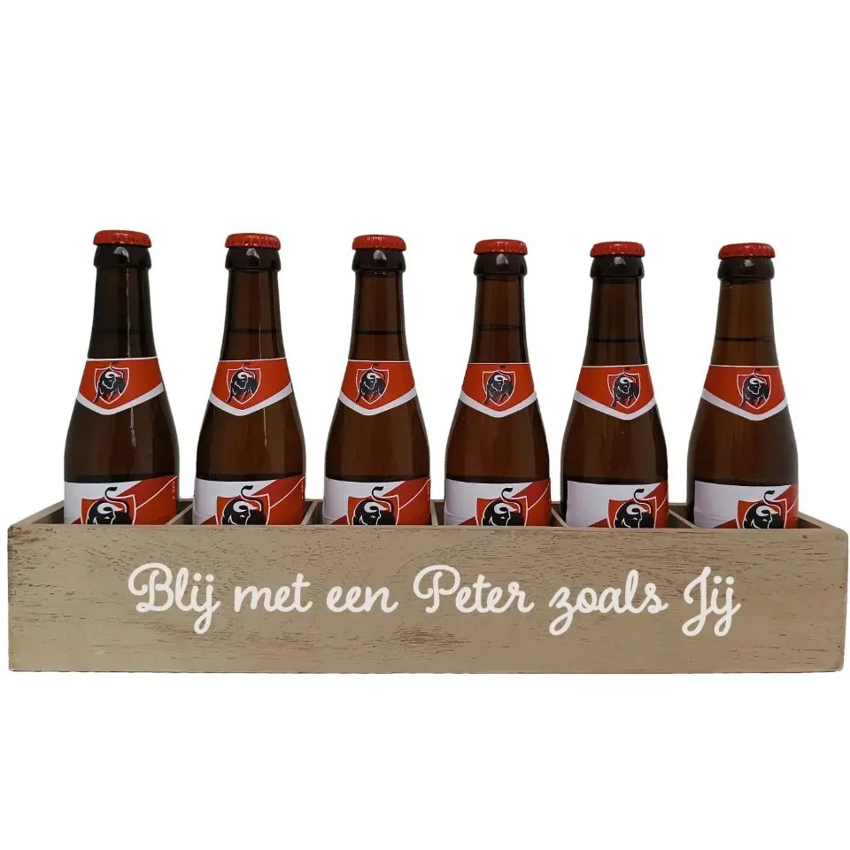Jupiler Bierpakket : Blij met een Peter zoals jij - Houten Kratje