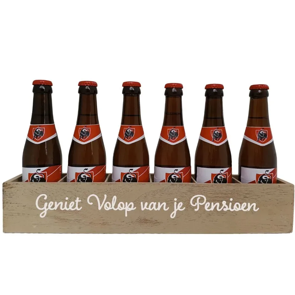 Jupiler Bierpakket : Geniet Volop van je Pensioen - Houten Kratje
