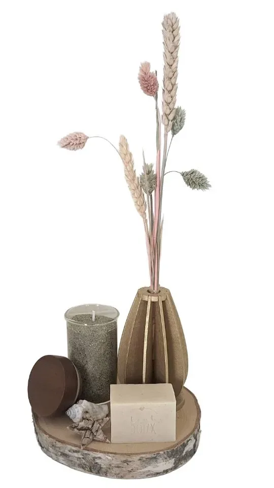 Luxe Cadeauset met Droogbloemen, Kaarsenzand en Ambachtelijke Zeep - Groen