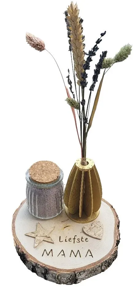 Cadeauset ‘Liefste MAMA’ met droogbloemen en kaarsenzand